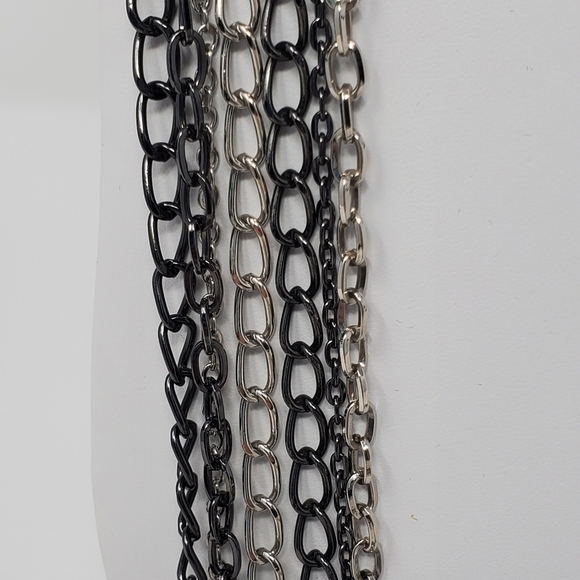 JENNY BIRD MULTI-STRAND CHAIN NECKLACE SILVER GUNMETAL FASHION JEWELRY WOMEN - Picture 15 of 16